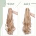 24/60cm Curly Claw On Ponytail Extension | Wavy Clip In Synthetic Hairpiece | Golden Mix Bleach Blonde - 24 Inch - Buy Online on GoSupps.com