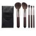 Travel Makeup Brushes Set w/Pouch Portable 5PCS Professional Mini Cosmetic Brushes Kit for Powder Blush Concealers Contouring Highlighting 5 PCS travel makeup brushes set