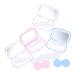 BUIFULSIC 4 boxes cartoon pupils box contact lens container cosmetic container storage case mirror film holder for cosmetic lenses contact lens boxes beauty glasses frame accompanying box