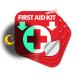 First Aid Kit Sign Glow in The Dark 4 Pack 6x 6First Aid Kit Inside Signs Stickers Photoluminescent Glows for Up to 8 Hours