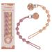 Pacifier Clips for Baby Boys Girl 2 Pack Pacifier Holder Clips One-Piece Binky Clips Wooden Clips Design Soothe Paci Clip Baby Binky Holder for Shower and Birthday Gift (Apricot+Dusty Rose) Apricot+Dusty Rose Round