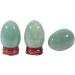 Ladeukoi Stone Egg Figurines - Polished Green Aventurine Healing Crystal Easter Eggs with Wooden Stand | 45mm Tall | International Shipping Available - Buy Online on GoSupps.com