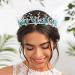 IYOU Crystal Princess Wedding Headband Blue Rhinestone Hair Bands Sparkly Birthday Communion Hair Accessories for Flower Girls - Buy Online on GoSupps.com