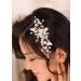 Kercisbeauty Pearl and White Flower Hair Comb for Women and Girls Wedding Bridal Hair Jewelry Side Hairpiece Cute Hair Accessories for Brides Bridesmaid Flower Girls Bridal Shower Hair Jewelry