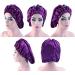 Shop Ladaypoa Long Satin Hair Hood - 2 Piece Silky Sleeping Cap for Curly Hair Protection | Extra Big Size Black & Purple - Buy Online on GoSupps.com