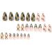 Dark Green Checkerboard & Swirl Oval Press on Nails Set - 24Pcs Acrylic False Fingers for Women Girls - Buy Online on GoSupps.com