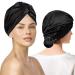 Suvenz Satin Silk Bonnet for Sleeping Anti Frizzy Mess  Hair Abrasion  Silk Hair Wrap with Elastic Adjustable Band  Cover Natural Hair  No Marks of Sleep Cap - High Fashion Design Bonnet