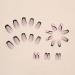 Groovy Nights Silver Glitter Swirl Long Coffin Fake Nails with Glue - 24PCS Set - Buy Online on GoSupps.com