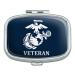 Veteran USMC Marine Corps White on Blue Officially Licensed Rectangle Pill Case Trinket Gift Box