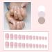 French False Nails 48Pcs Short Nude Full Cover Press on Nails with Jelly Glue - Pink | Nail Art DIY Kit for Women and Girls - Buy Online on GoSupps.com