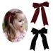 Bowknot Hair Clips - Red & Black Loop Clips | Large 14cm Clips with Satin Tape for Women & Girls - 2 Pieces - Buy Online on GoSupps.com