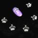 JERCLITY 100pcs 3D Silver Crown Nail Charms Studs Set with Clear Crystals - Manicure Jewelry for Women and Girls - Buy Online on GoSupps.com