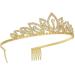 Shining Rhinestone Wedding Tiara with Comb - Bridal Crystal Headband for Prom & Pageants - Gold Princess Decoration - Perfect Gift for Valentine's Day - Buy Online on GoSupps.com
