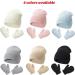 XYIYI Newborn Baby Winter Beanie Hat Mitten Set - Grey2 | Infant Toddler Knitted Hat Glove Set for Boys Girls 3-18 Months - Buy Online on GoSupps.com