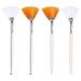SAVITA 4Pcs Fan Brushes Fan Mask Brush Soft Facial Brushes Tools Facial Mask Applicator Brush Face Mask Brushes Makeup Brushes for Peel, Sleeping Mask, Mud Mask Makeup 15cm/6 Inch orange and white