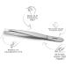 Wide Grip Slant Tweezers - German Stainless Steel - Hand-Filed Slanted Tips for Ultra-Precision - Tweezers for Eyebrows and Nose/Ear/Facial Hair - Professional Grade (Silver) - Buy Online on GoSupps.com