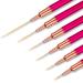 6 Pcs Nail Liner Brush Detail Thin Nail Art Brush Acrylic Brush Set for Nails Nail Polish Design Brushes for Long Lines Fine Nail Art Brushes Nail Art Dotting Tool for Painting Size 5/7/9/11/15/25mm picture color