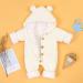 VICROAD Baby Hooded Knitted Romper | Unisex Onesie 18-24 Months | Warm Sweater Jumpsuit Outfit in Beige - Buy Online on GoSupps.com