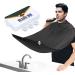 Bart apron for the bare trash collective cloth for waterproof hair beard bibs with 3 suction cups gifts for men black color2