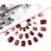 Vatocu Christmas Red False Nails - Snowflake, Elk, Snowman Design | Short Press on Acrylic Stick on Nails for Women (24pcs) - Buy Online on GoSupps.com