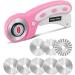 WhisperDream 45mm Pink Rotary Cutter with Safety Design + 8 Blades - Ideal for Sewing, Quilting, Fabric & Crafts - Buy Online on GoSupps.com