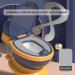 Potty Training Toilet with Realistic Seat & Tissue Dispenser - Non-Slip Toddler Potty Chair in Mellow Yellow/Navy Blue - Buy Online on GoSupps.com