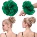Thick Hair Donut Scrunchie Hair Bun Updo Hairpiece Scrunchy Wavy Curly Messy Hair Ribbon Hair Chignons Ponytail Extension Green Thick Green