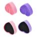Brush Cleaning Silicone Dry Makeup Brush Cosmetic Mat for Makeup Brush Cleaning Mat Makeup Brush Cleaner Mat Makeup Brush Mat Sponge for Makeup Purple Silicone Brush Heart-shaped