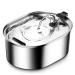 TIANSUSO Cat Water Fountain Stainless Steel, 3.2L/108oz Automatic Pet Water Fountain for Cats Inside, Dog Water Dispenser Fountain, Super Quiet and Dishwasher Safe, 1 Reptile Food Water Bowl