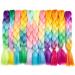 24inch Synthetic Ombre Glitter Jumbo Braids Extensions Sparkle Rainbow Braiding Hair For Women DIY Hairstyle(H61) 24inch H61 - Buy Online on GoSupps.com