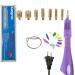 Hotfix Applicator, 7 in 1 Hot Fixed Wand Bedazzler Kit, Rhinestones Setter Wand Tool with 7 Different Tip Sizes, DIY Bedazzler Kit with Rhinestones with Support Stand (American standard (purple))