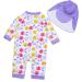 BONVERANO Baby Girls Swimsuit UPF 50+ Sun Protection Purple Flower 2-3 Years - Buy Online on GoSupps.com