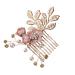 DOITOOL Flower Hair Accessories Wedding Hair Comb Pearl Hair Comb Jeweled Hair Combs Crystal Hair Comb Crystal Hair Accessories Hair Side Comb Bridal Side Comb Pink Rhinestones Bride Gem