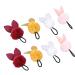 Solustre 8pcs girls rabbit ears hair tie ropes elastic pom pom hair hair tie rabbit ears hair tie fluffy ponytail holder hair jewelry for children baby girl toddlers