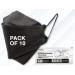 Disposable Black Face Masks Hynaut Leaf Shape Individually Packed 4-Ply 3D Face Masks Ear Loop Adjustable Nose Strap