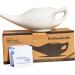 HEALTHANDWEALTH Durable Ceramic Neti Pot - Non-Metallic - Comfortable Grip - Microwave and Dishwasher Friendly + 10 Sachet Neti Salt 225 Ml. (7.6 FL Oz) Capacity (White)