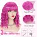 AISI BEAUTY Hot Pink Bob Wavy Wig with Bangs - 14 Inch Synthetic Hair Colorful Wig for Women - Perfect for Halloween Costume & Cosplay - Buy Online on GoSupps.com