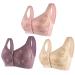 Wmstylist.com Bra, Wm Stylist Bra for Seniors Front Snap Closure Button Front Bra, Glamorette -Women Front Closure Bra 3 Pcs 46/105