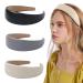 Headbands Women Hair Head Bands - 3 Wide Leather Headband Fashion Cute Hairbands Hair Accessories for Girls and Women Headbands Made of Soft PU