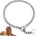 Chain Dog Training Choke Collar Adjustable Stainless Steel Chain Slip Collar Strong Durable Weather Proof Tarnish Resistant Metal Chain Best for Small Medium Large Dogs (L Silver) L Silver