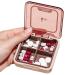 Small Pill Box BPA Free Pill Case with 4 Large Compartmensts to Hold Vitamins Moistureproof Portable Pill Box Organiser for Travel (Deep Red)