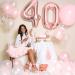 Rose Gold 40th Birthday Decorations Set - Digital Number 40 Balloons, Happy Birthday Balloons, Confetti Balloons - Ideal for Women's 40th Birthday Celebration - Buy Online on GoSupps.com