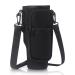 Multivalue water bottle holder carrier bag for Stanley Cup chic drinking bottle holder with strap & cell phone bag water bottle bag bag fits Stanley 40oz Tumbler for hiking (black)
