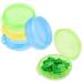 WLLHYF 5 Packs Mini Pill Box Small Pill Organizer Box Portable Vitamin Holder Travel Pill Box (1 Yellow 2 Green 2 Blue)