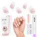 BUTBU BUTBU Ge-l 20pcs Semi-Cured Gel Stickers with Mini U-V Lamp and Nail File Suitable for DIY Manicure (Tartan)