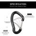 XINDA 16kN Small Wire Carabiner Clips for Camping, Hiking, Hammocks - 2 Pack Black - Buy Online on GoSupps.com