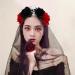 FRCOLOR Black Head Band Halloween Veil Headband Skull Rose Floral Decor with Black Veil Day of the Dead Headpiece Costume Flower Hair Accessories - Buy Online on GoSupps.com