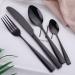 Cutlery Set 24 Piece Stainless Steel Flatware Set for 6 Silverware Knives and Forks Dinner Spoons Teaspoons Fork and Spoon HUAN TAI (Color : Black Size : B2S10) - Buy Online on GoSupps.com