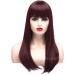 BESTUNG 20 Dark Red Ombre Wig for Women - Synthetic Natural Fashion Hair with Bangs for Cosplay or Daily Life (Burgundy) - Buy Online on GoSupps.com