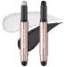 FOCALLURE 2PCS No Crease Eyeshadow Stick Shimmer and Matte Cream Eyeshadow Pencil Crayon Long Lasting Waterproof Eye Brightener Stick With Blending Brush Glistening Midnight